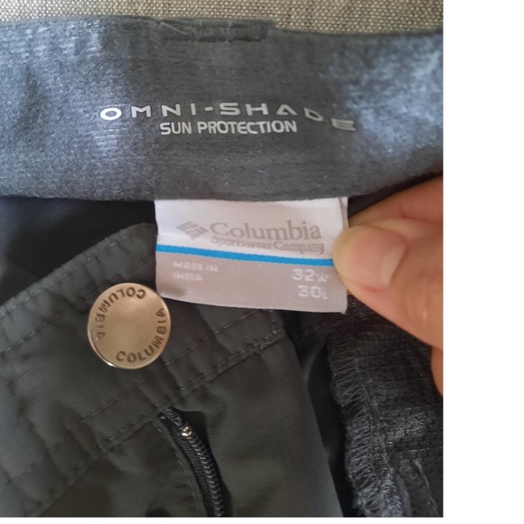 Columbia Omni-Shade Hiking Cargo Lightweight Pants 32x30 Gray Nylon Quick Dry - Picture 5 of 9